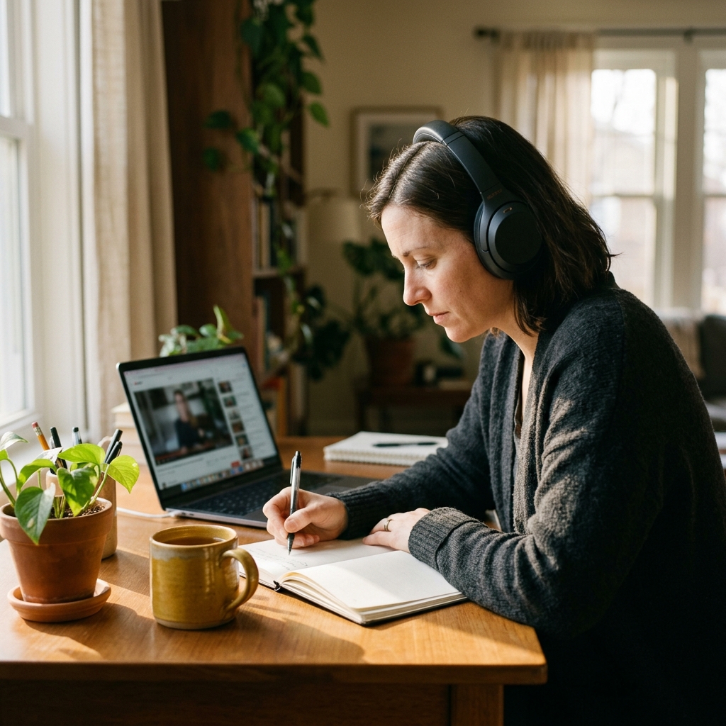 Learner studying the Google AI Professional Certificate online
